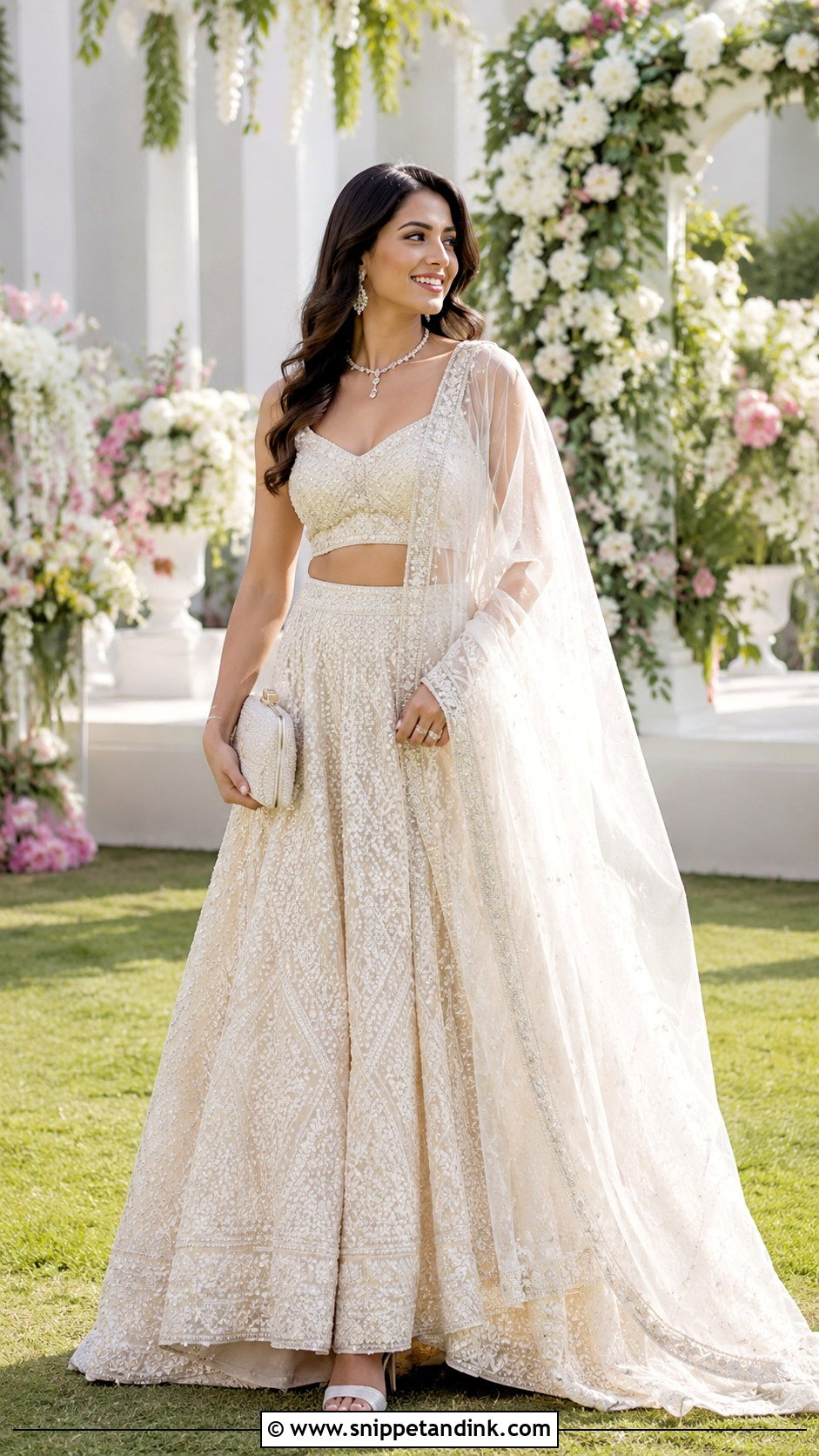 Ivory Bridal Lehenga - Snippet and Ink - 30 Asian Wedding Dress Ideas