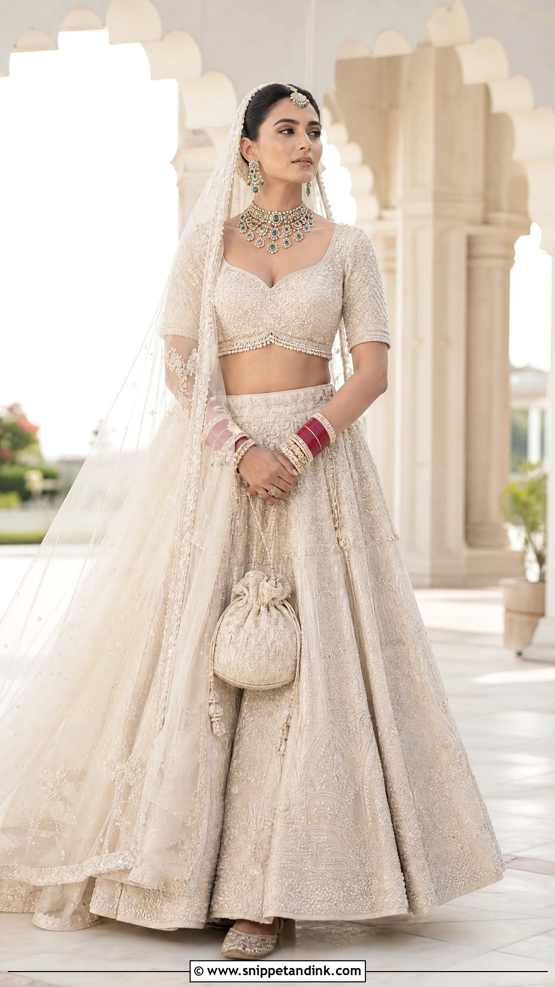 Ivory Bridal Lehenga - Snippet and Ink - 20 Indian Wedding Bridal Outfits