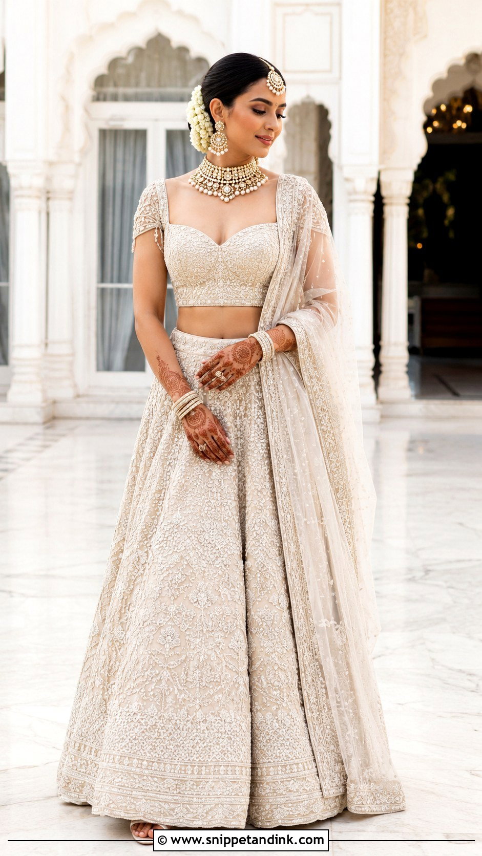 Ivory Bridal Lehenga - Snippet and Ink - 25 Bride Traditional Outfit Ideas