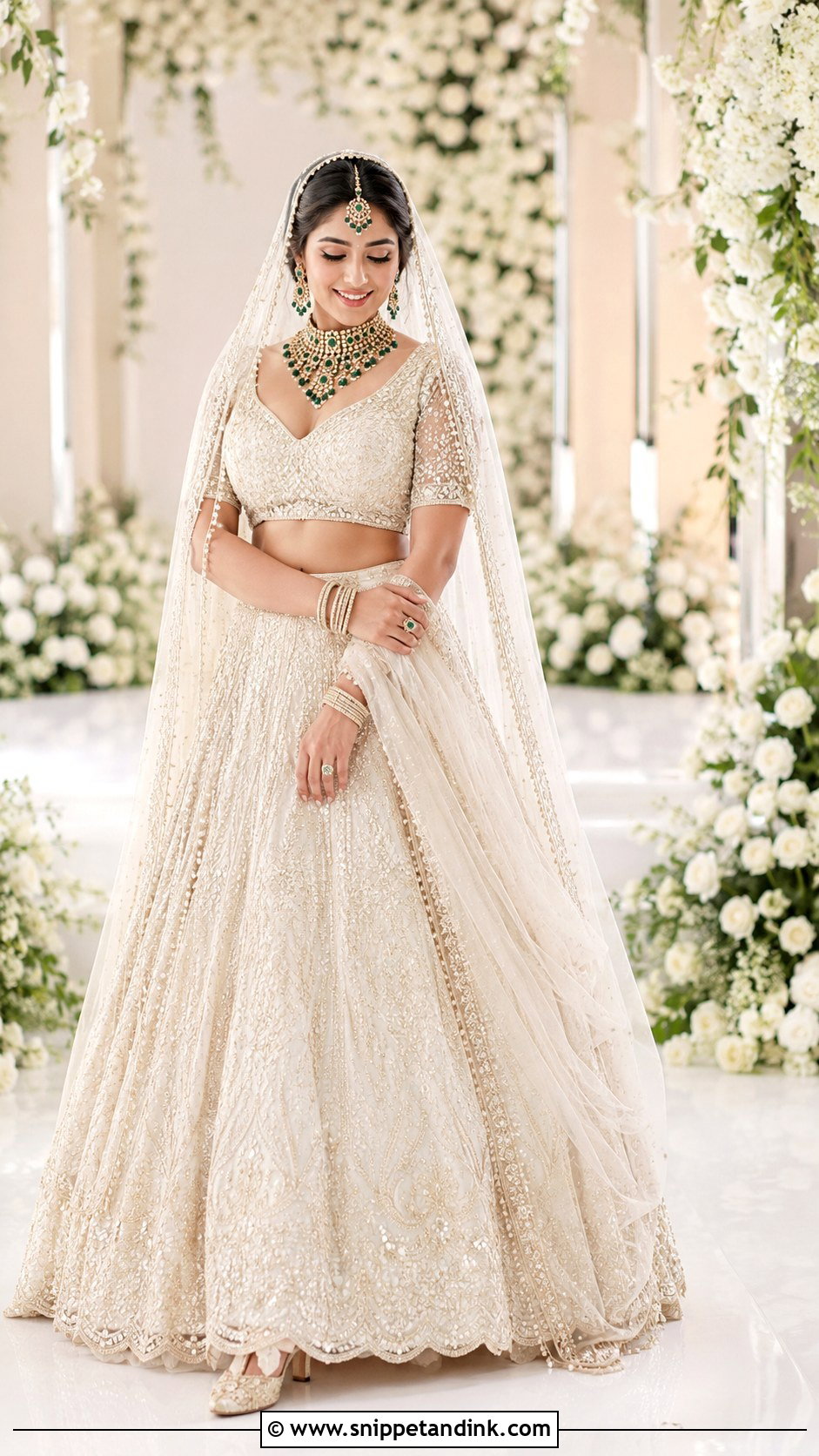Ivory Bridal Lehenga For Wedding Day - Snippet and Ink - 25 Indian Bridal Outfits Wedding Day