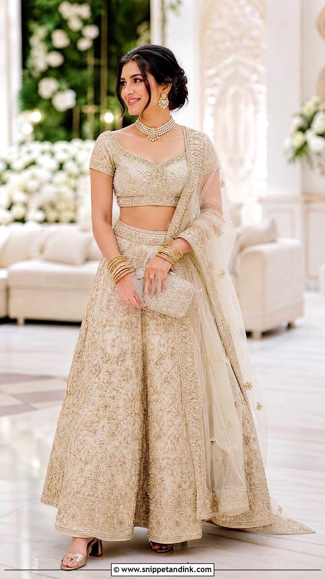 Ivory Bridal Lehenga Wedding Dress - Snippet and Ink - 20 Eastern Wedding Dresses