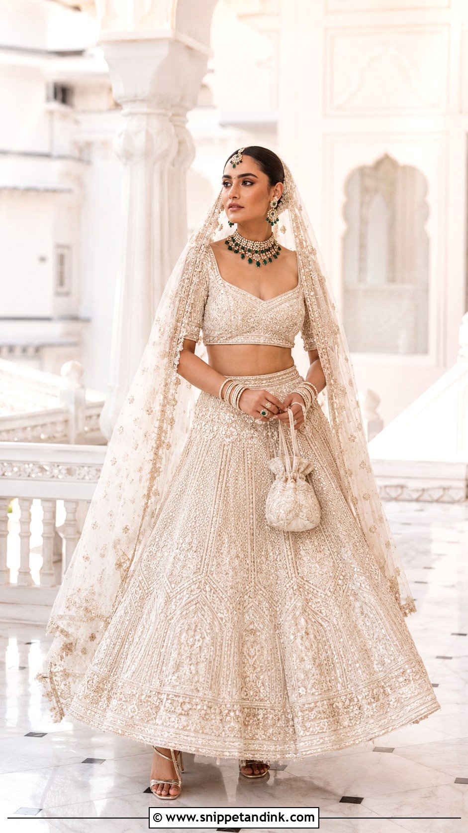 Ivory Bridal Lehenga Wedding Dress - Snippet and Ink - 20 Best Indian Wedding Dresses