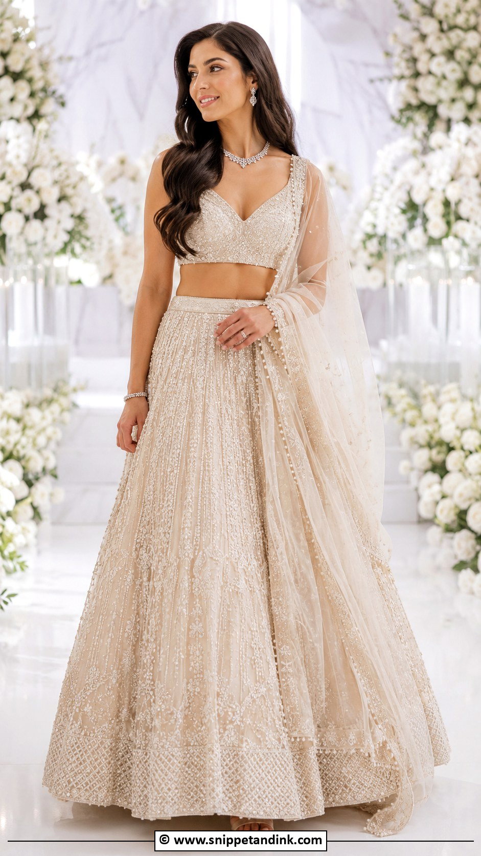 Ivory Bridal Lehenga - Snippet and Ink - 30 Asian Bridal Dresses
