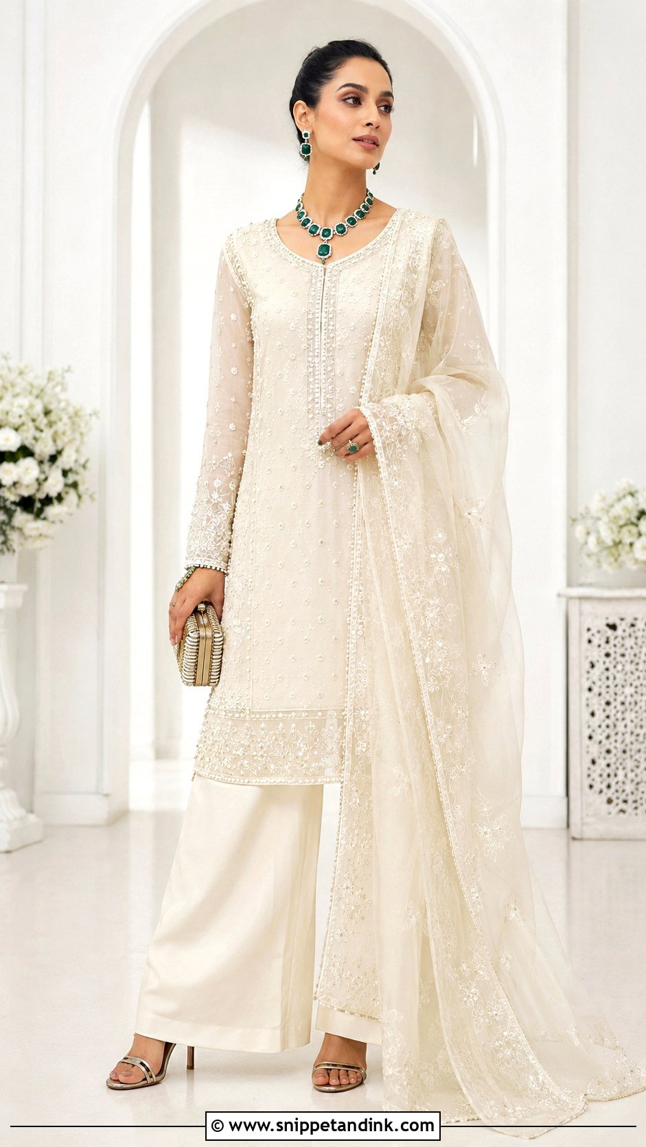 Ivory Bridal Palazzo Salwar Suit - Snippet and Ink - 25 Bridal Salwar Suits Wedding