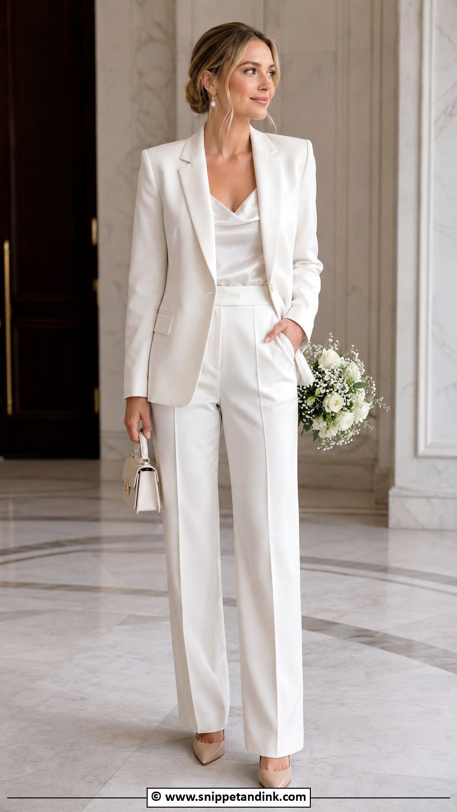 Ivory Bridal Pantsuit - Snippet and Ink - 30 Bridal Suit Ideas