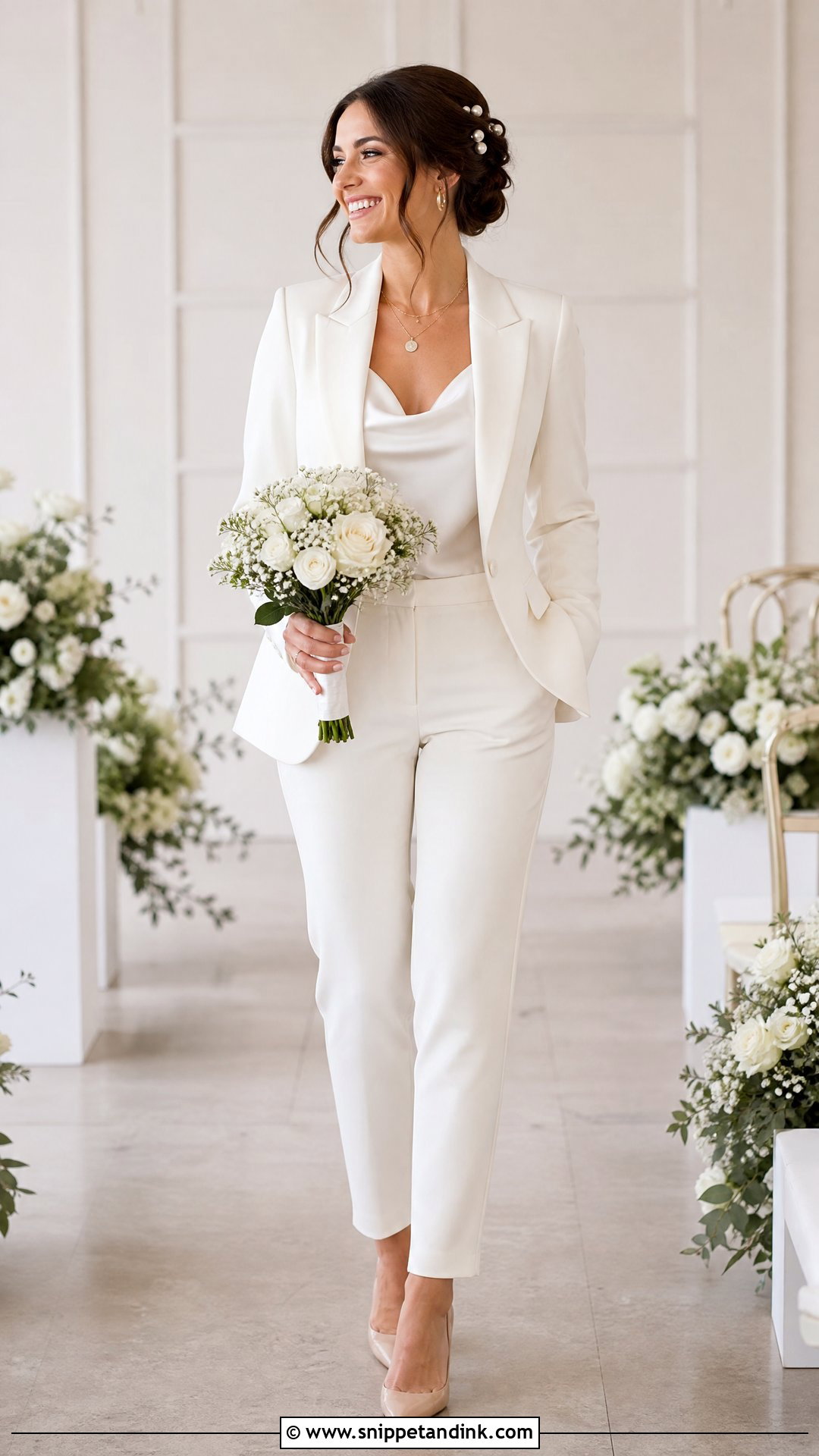 Ivory Bridal Pantsuit - Snippet and Ink - 25 Bridal Pantsuit Brides Ideas