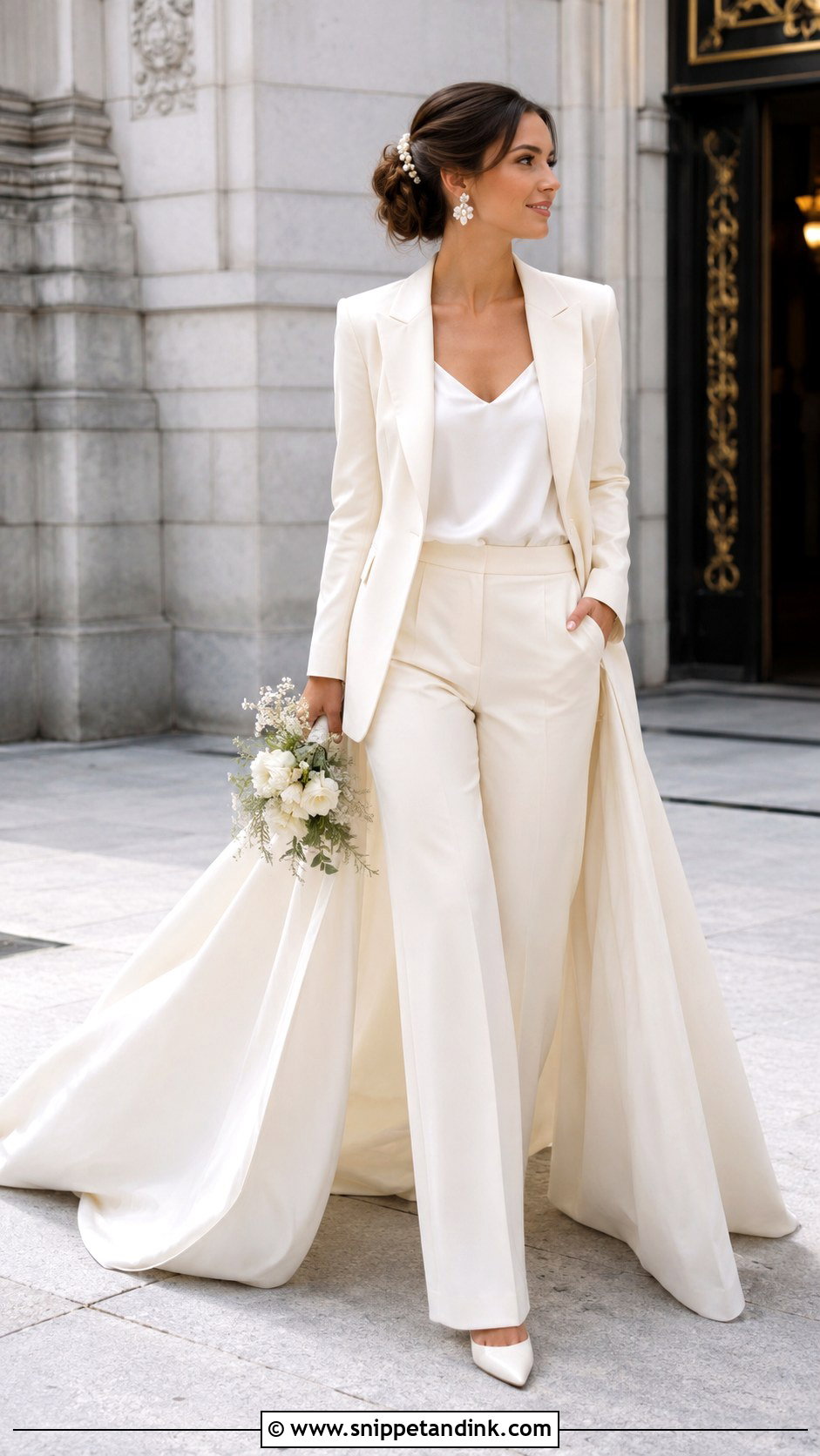 Ivory Bridal Pantsuit - Snippet and Ink - 20 Alternative Bride Dress Ideas