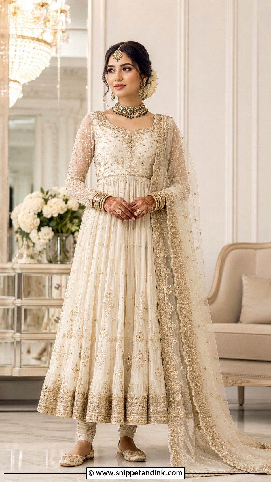 Ivory Bridal Punjabi Anarkali Suit - Snippet and Ink - 20 Bridal Punjabi Suits Wedding Outfits