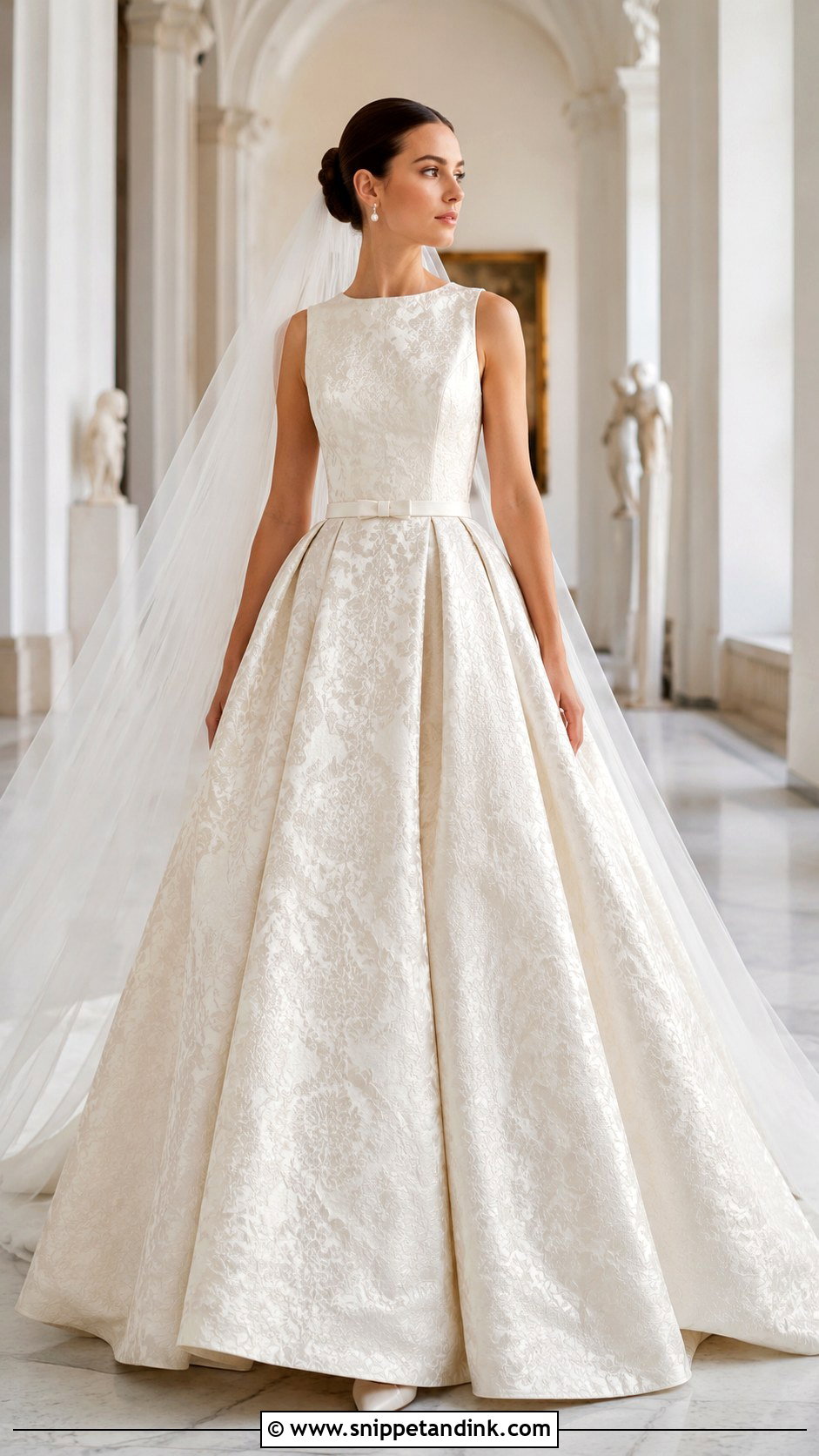 Ivory Brocade Princess Wedding Dress - Snippet and Ink - 20 Big Princess Wedding Dresses