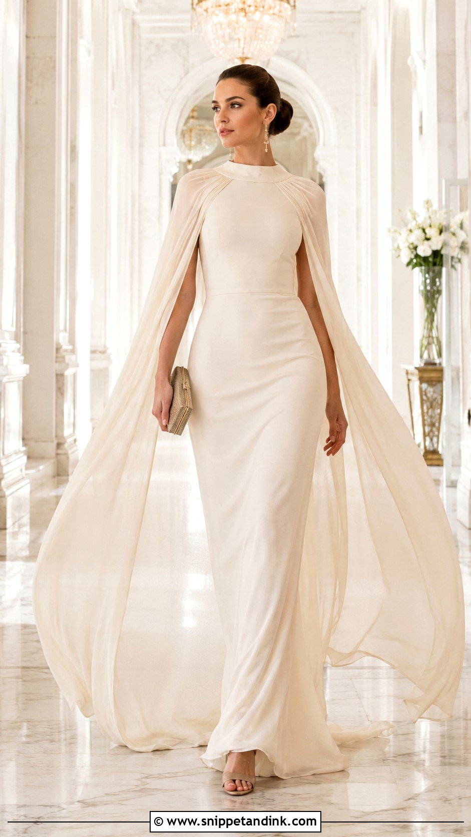 Ivory Cape Gown - Snippet and Ink - 25 Ivory Gown Ideas