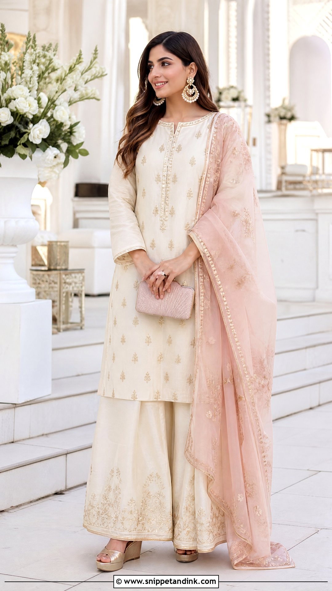 Ivory Chanderi Palazzo Kurta Set - Snippet and Ink - 20 Kurta Sets for Women Wedding Ideas