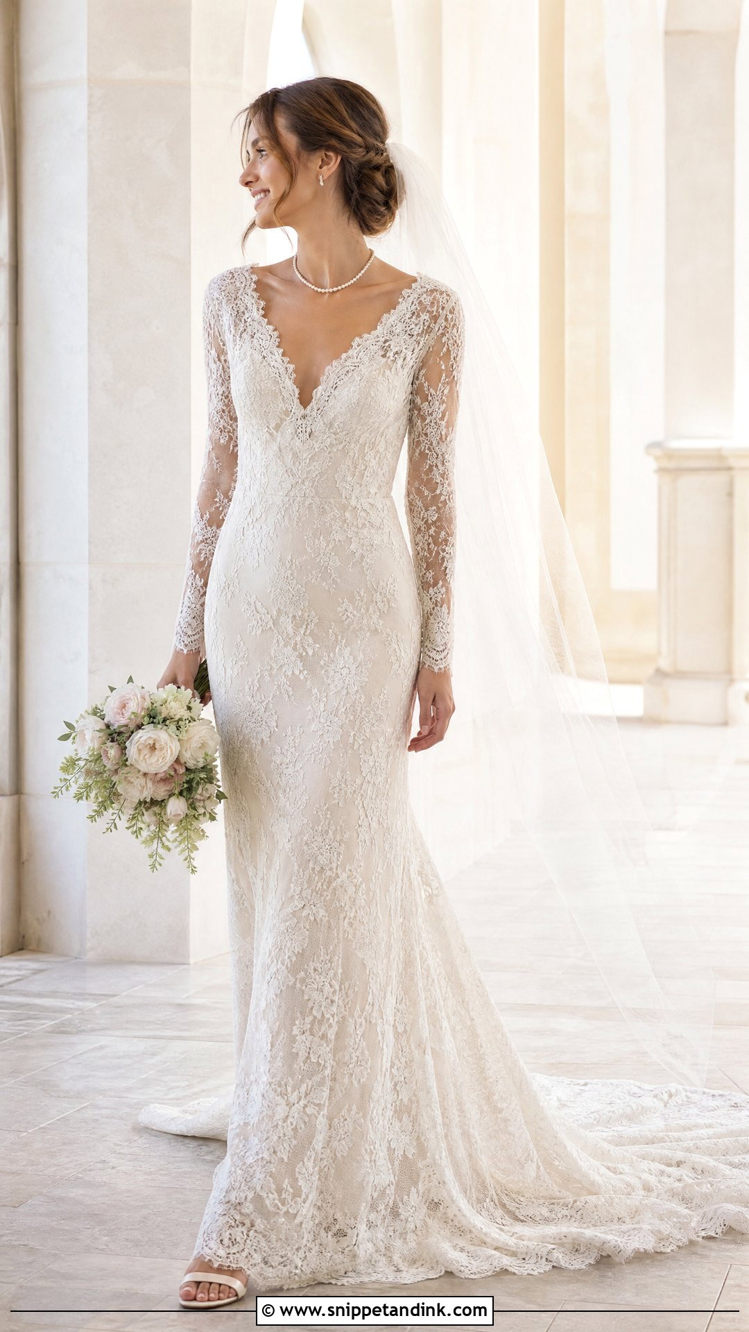 Ivory Chantilly Lace Wedding Dress - Snippet and Ink - 20 Ivory Lace Wedding Dress Ideas