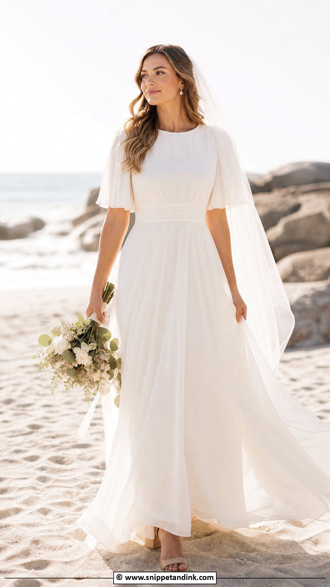 Ivory Chiffon Wedding Dress - Snippet and Ink - 35 Ivory Wedding Dress Ideas