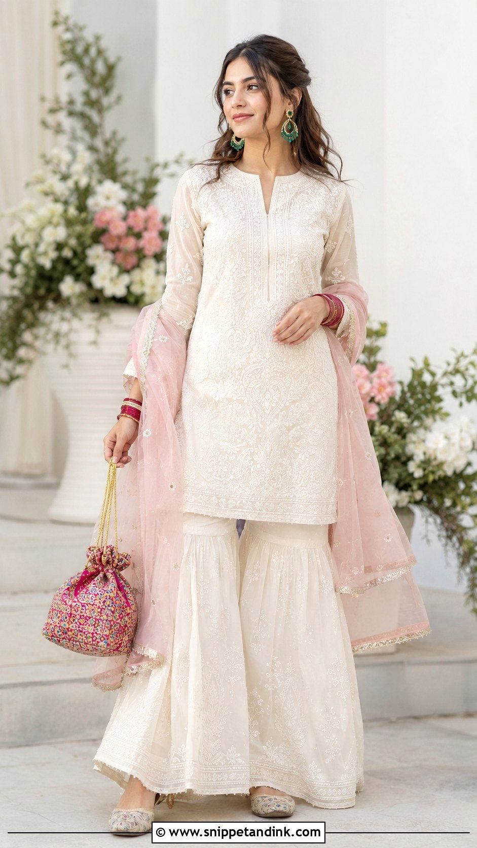 Ivory Chikankari Bhabhi Look - Snippet and Ink - 20 Bhabhi Look in Wedding Ideas