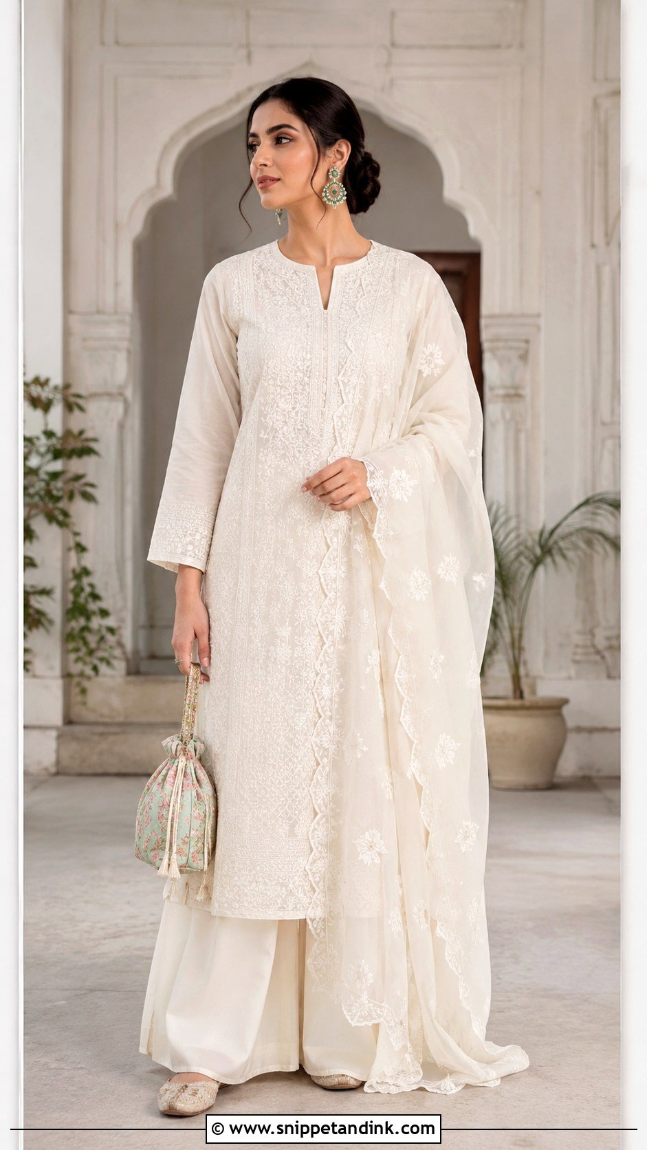 Ivory Chikankari Kurta Set - Snippet and Ink - 20 Aesthetic Indian Dress Ideas