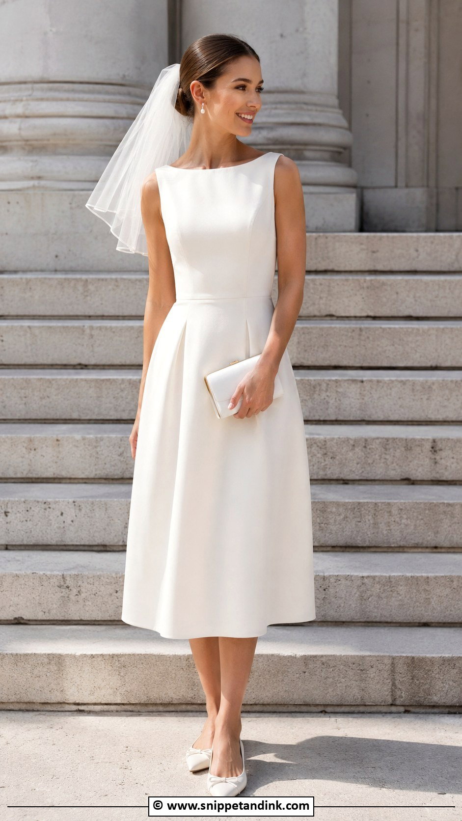 Ivory Civil Wedding Dress With Flats - Snippet and Ink - 30 Elegant Classy Civil Wedding Dress Ideas
