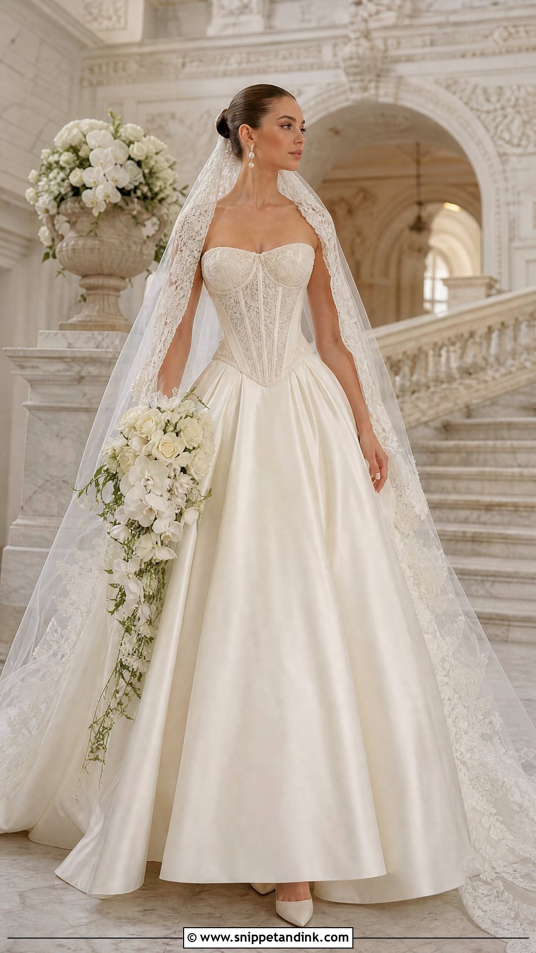 Ivory Corset Wedding Dress With Full Skirt - Snippet and Ink - 20 Vintage Ivory Wedding Dress Ideas