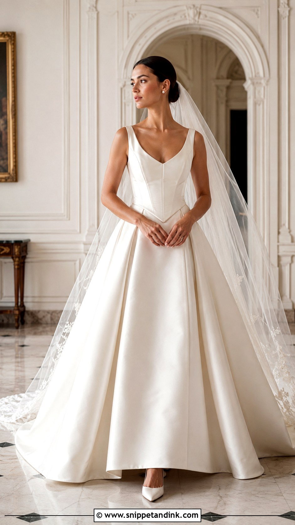 Ivory Cream Basque Waist Wedding Dress - Snippet and Ink - 20 Ivory Cream Wedding Dress Ideas