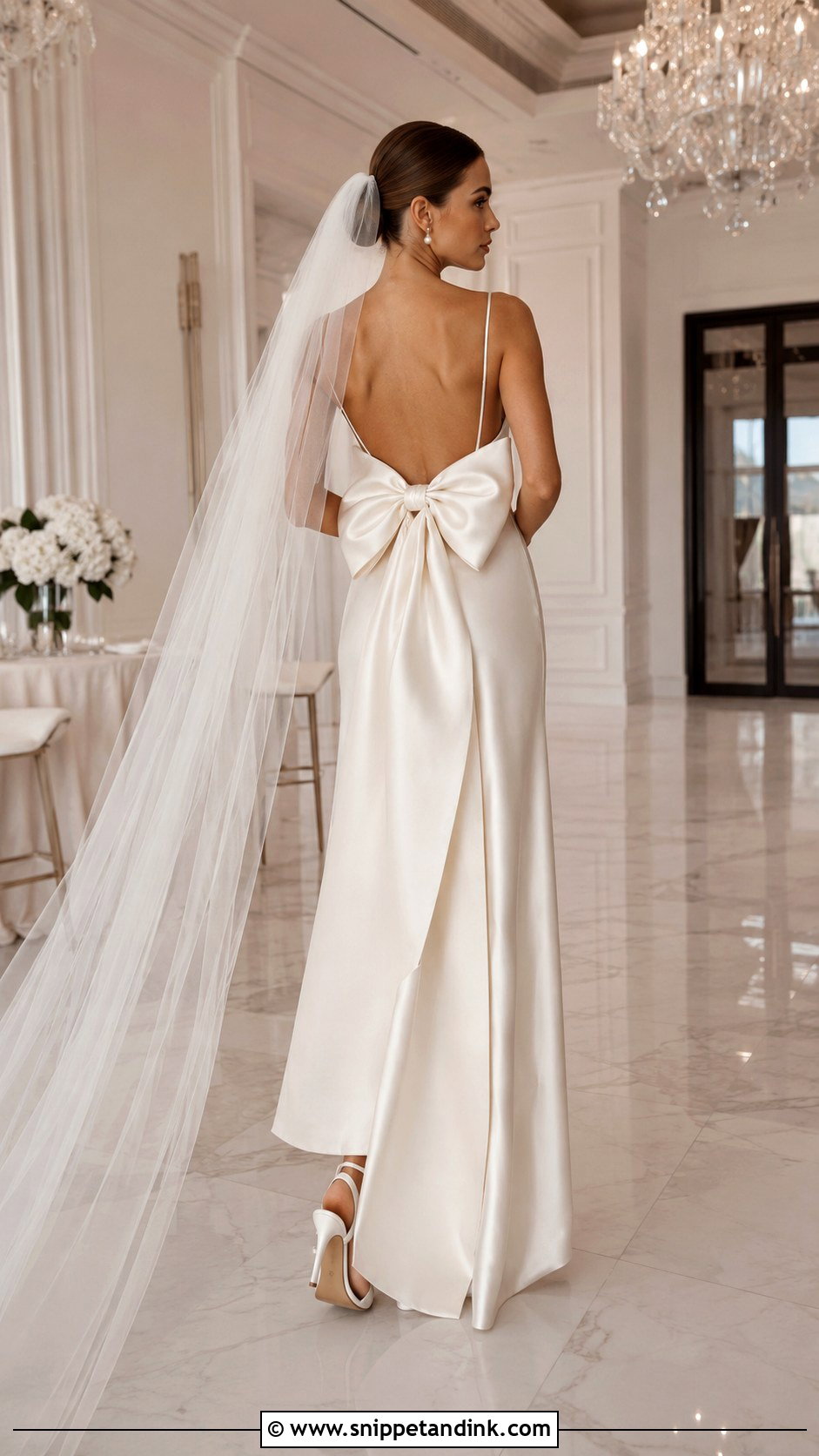 Ivory Cream Bow Back Wedding Dress - Snippet and Ink - 20 Ivory Cream Wedding Dress Ideas