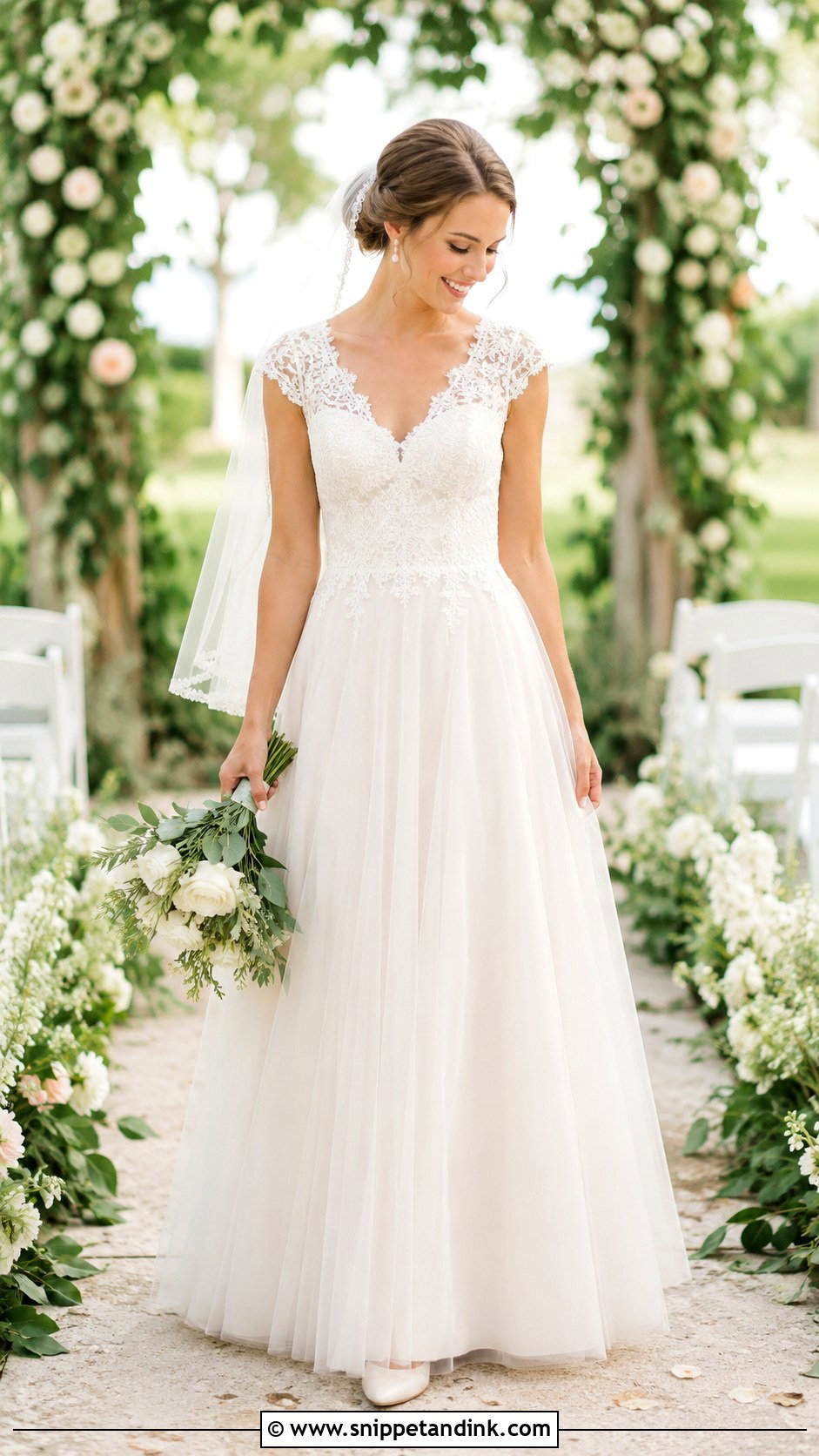 Ivory Cream Cap Sleeve Wedding Dress - Snippet and Ink - 20 Ivory Cream Wedding Dress Ideas