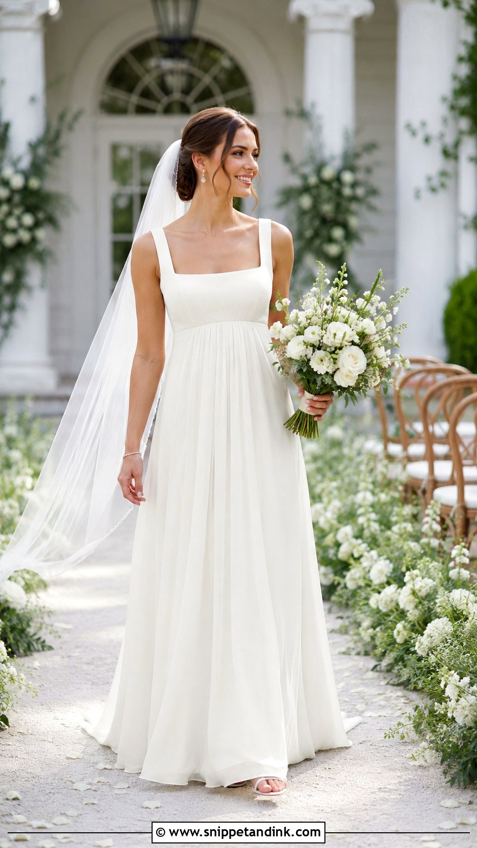 Ivory Cream Empire Waist Wedding Dress - Snippet and Ink - 20 Ivory Cream Wedding Dress Ideas