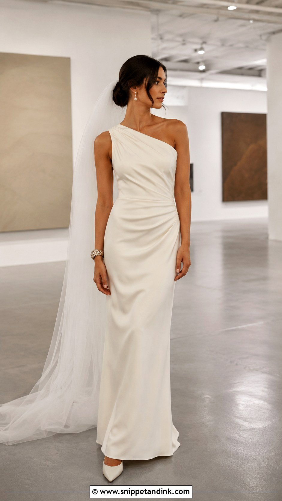 Ivory Cream One Shoulder Wedding Dress - Snippet and Ink - 20 Ivory Cream Wedding Dress Ideas