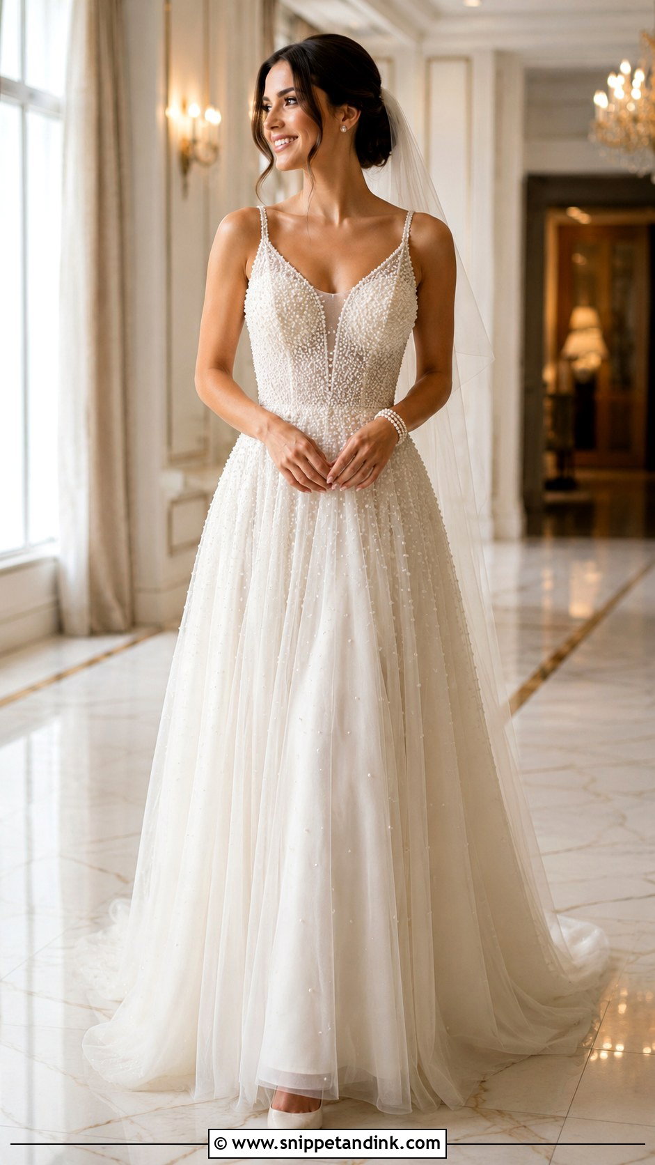 Ivory Cream Pearl Beaded Wedding Dress - Snippet and Ink - 20 Ivory Cream Wedding Dress Ideas