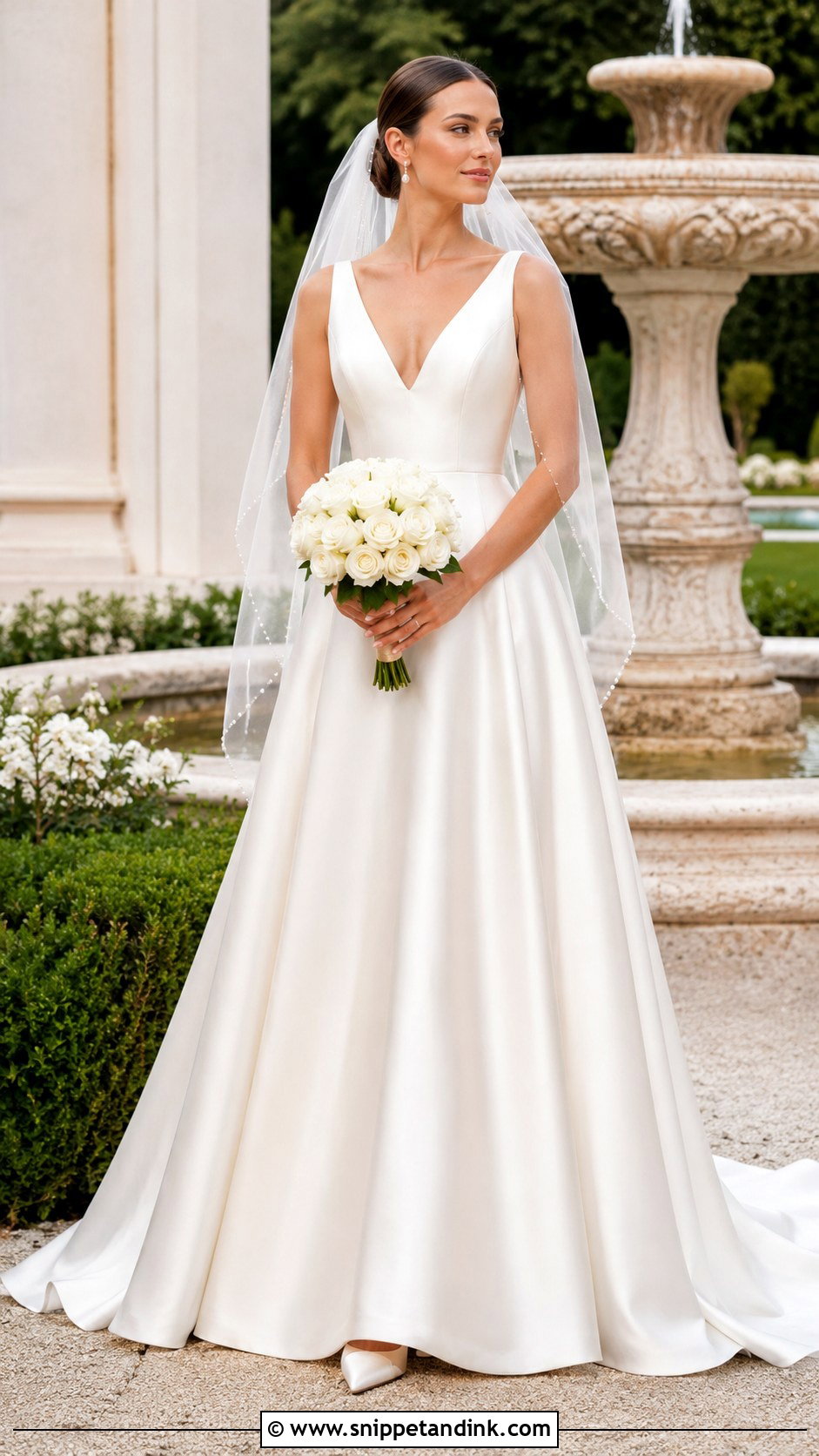 Ivory Cream Satin A Line Wedding Dress - Snippet and Ink - 20 Ivory Cream Wedding Dress Ideas