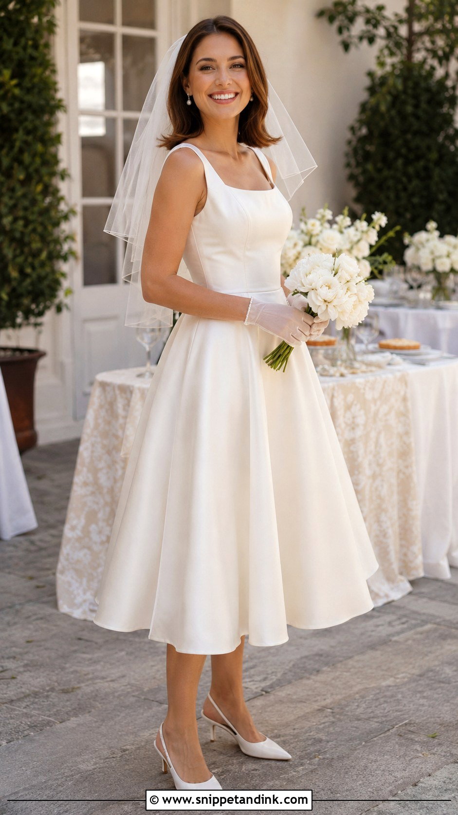 Ivory Cream Tea Length Wedding Dress - Snippet and Ink - 20 Ivory Cream Wedding Dress Ideas