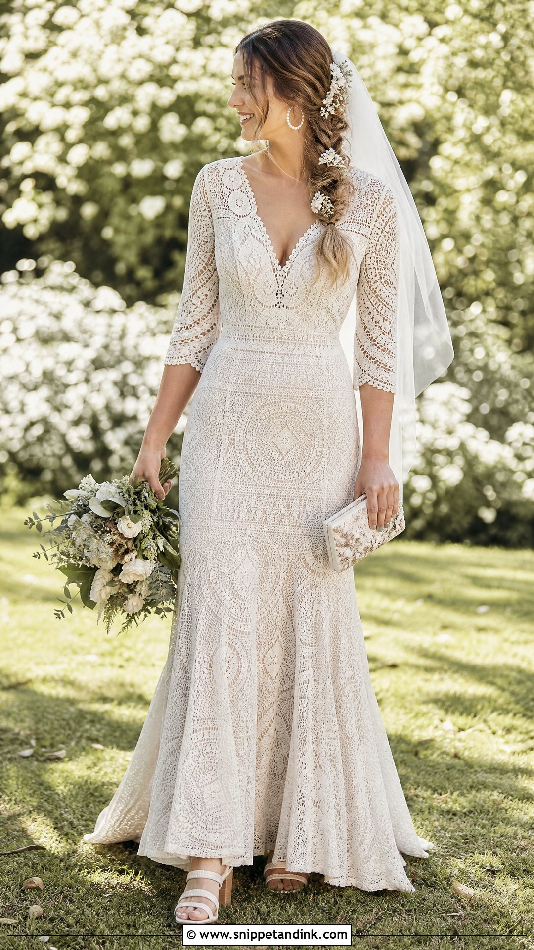 Ivory Crochet Lace Wedding Dress - Snippet and Ink - 20 Vintage Ivory Wedding Dress Ideas