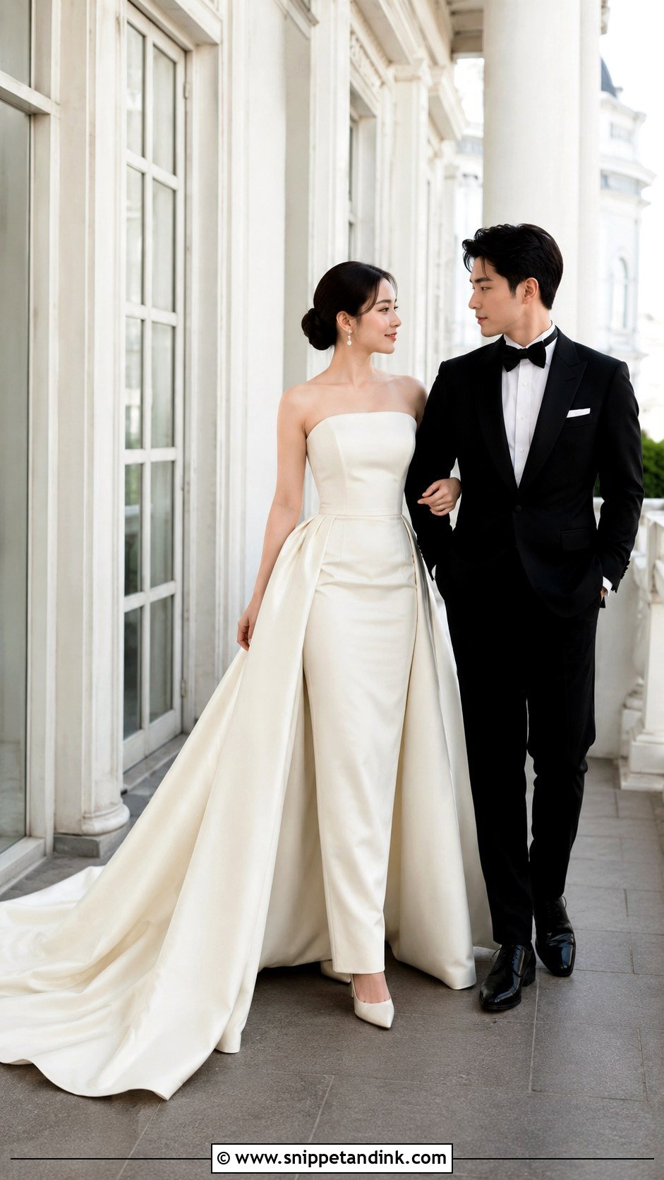 Ivory Detachable Tail Gown - Snippet and Ink - 20 Tail Gown for Pre Wedding Ideas