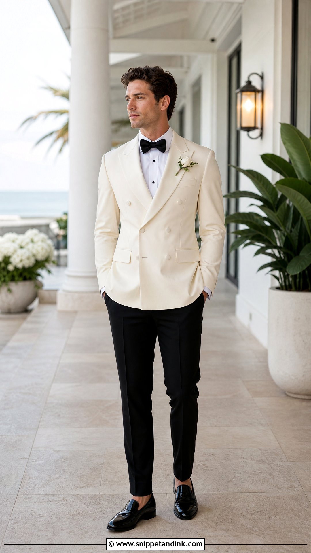 Ivory Double Breasted Tuxedo - Snippet and Ink - 20 Tuxedo Wedding Suit Ideas