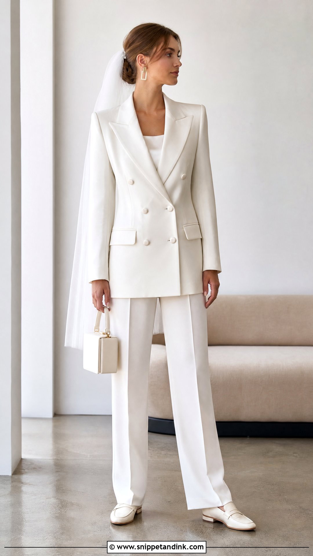 Ivory Double Breasted Wedding Suit - Snippet and Ink - 20 Wedding Dress and Suit Ideas