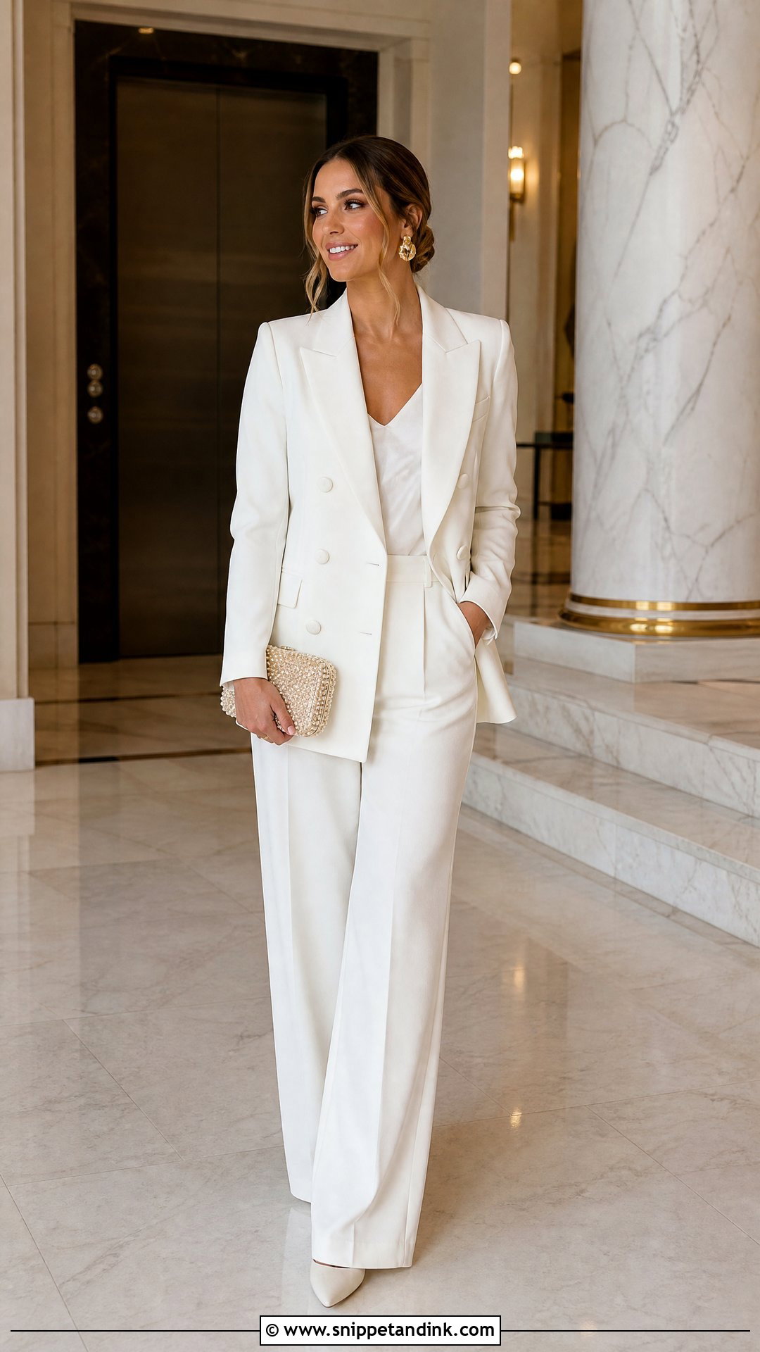 Ivory Double Breasted Wedding Suit With Pumps - Snippet and Ink - 20 Wedding Suites Ideas