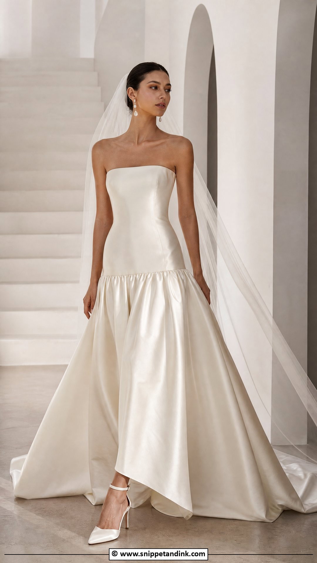 Ivory Drop Waist Wedding Dress - Snippet and Ink - 35 Ivory Wedding Dress Ideas
