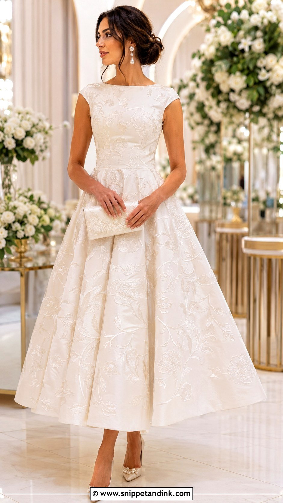 Ivory Embroidered Princess Gown - Snippet and Ink - 20 Gowns Princess