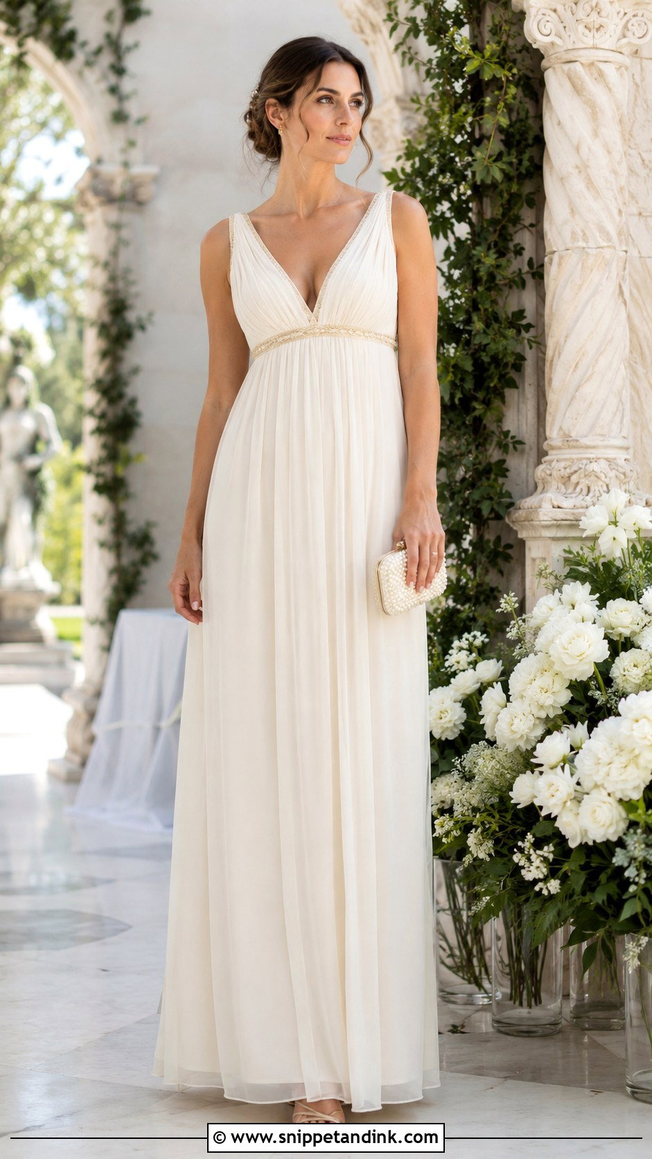 Ivory Empire Waist Empress Gown - Snippet and Ink - 20 Empress Dress Gowns