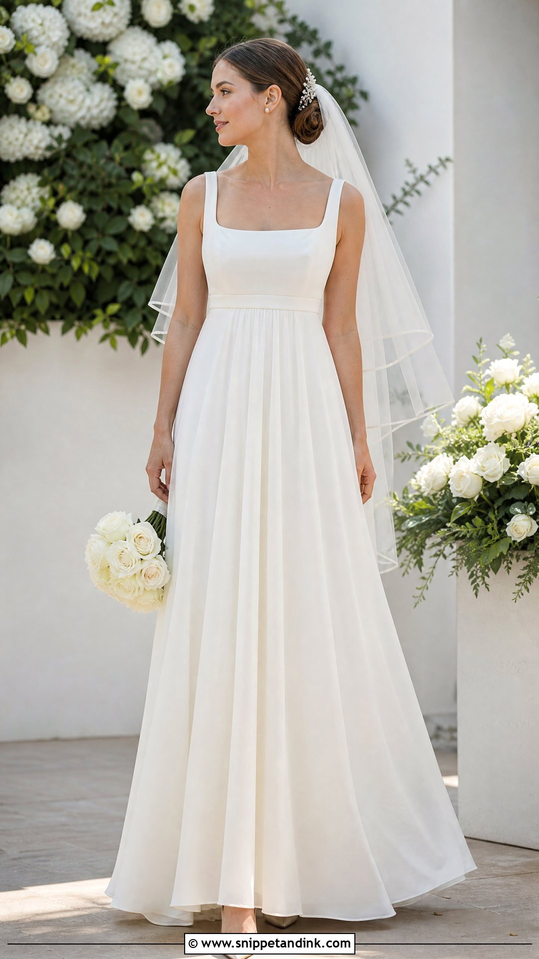 Ivory Empire Waist Penelope Wedding Dress - Snippet and Ink - 20 Penelope Wedding Dress Ideas