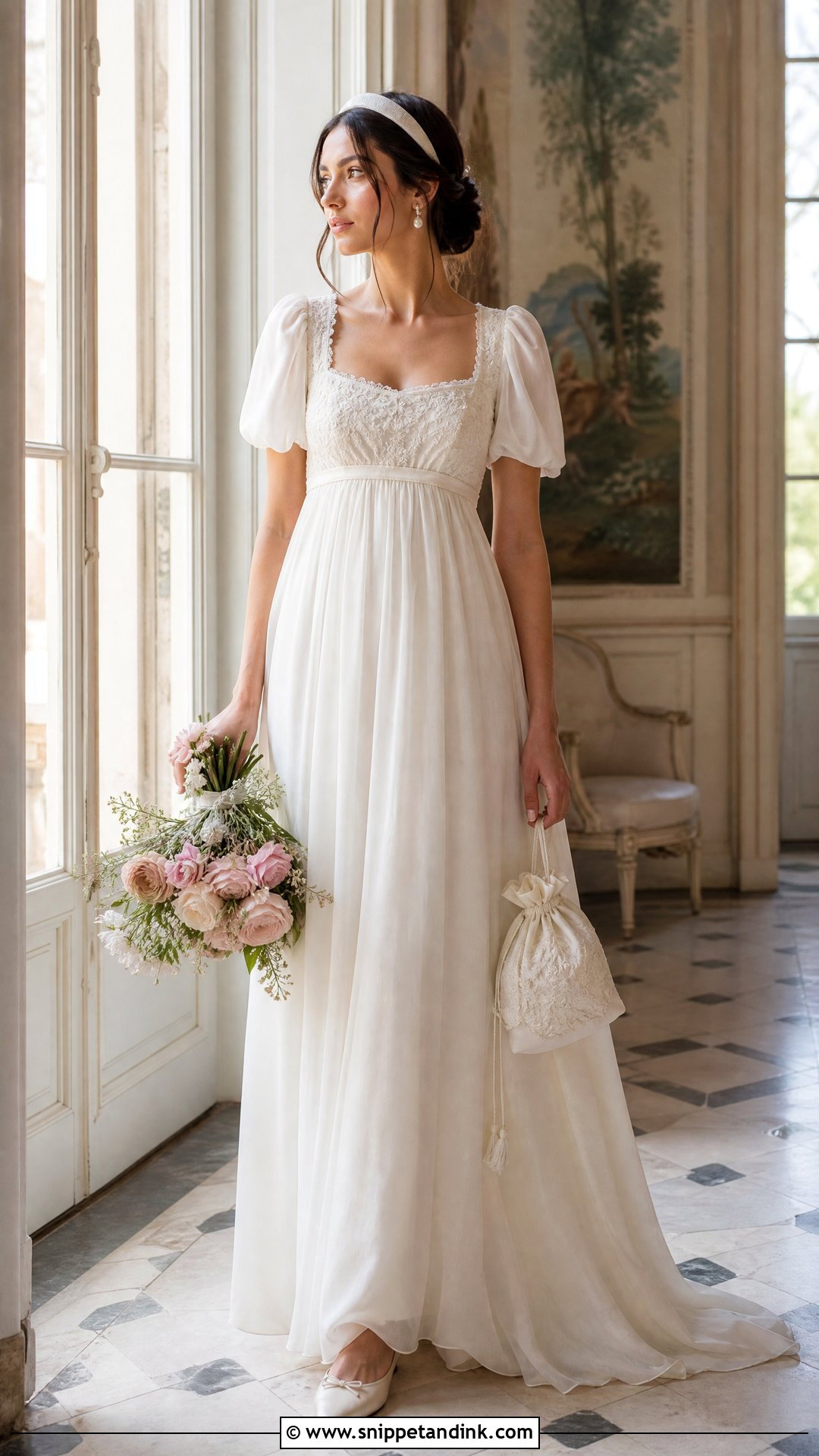 Ivory Empire Waist Wedding Dress - Snippet and Ink - 20 Vintage Ivory Wedding Dress Ideas
