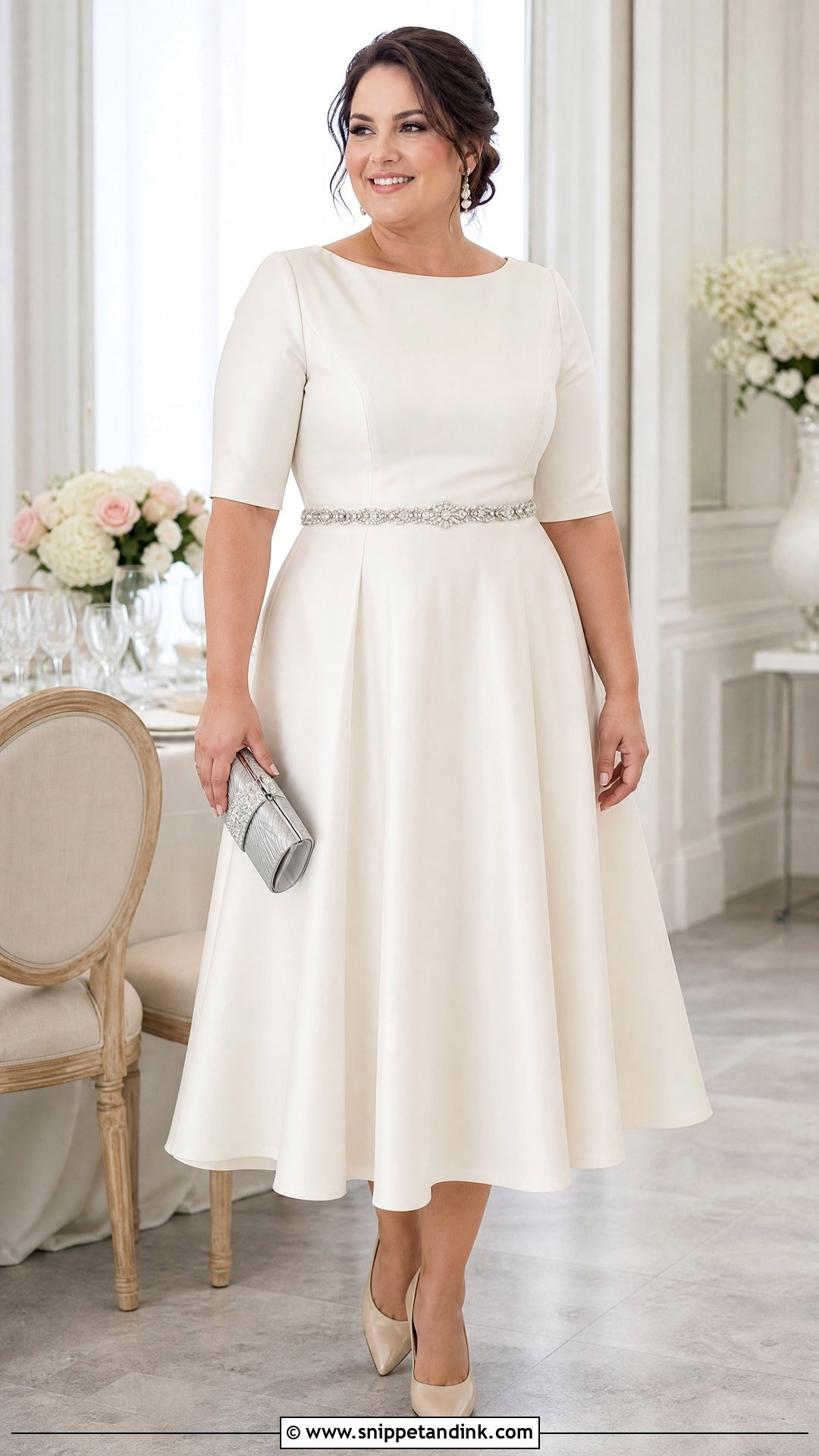 Ivory Fit And Flare Vow Renewal Dress - Snippet and Ink - 20 Vow Renewal Dress 25th Anniversary Ideas