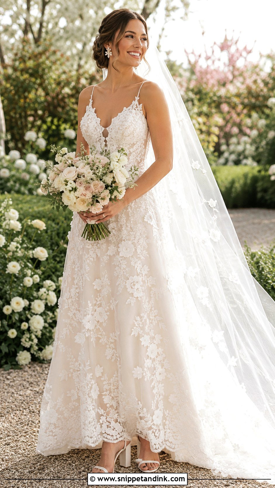 Ivory Floral Lace Wedding Dress - Snippet and Ink - 20 Ivory Lace Wedding Dress Ideas