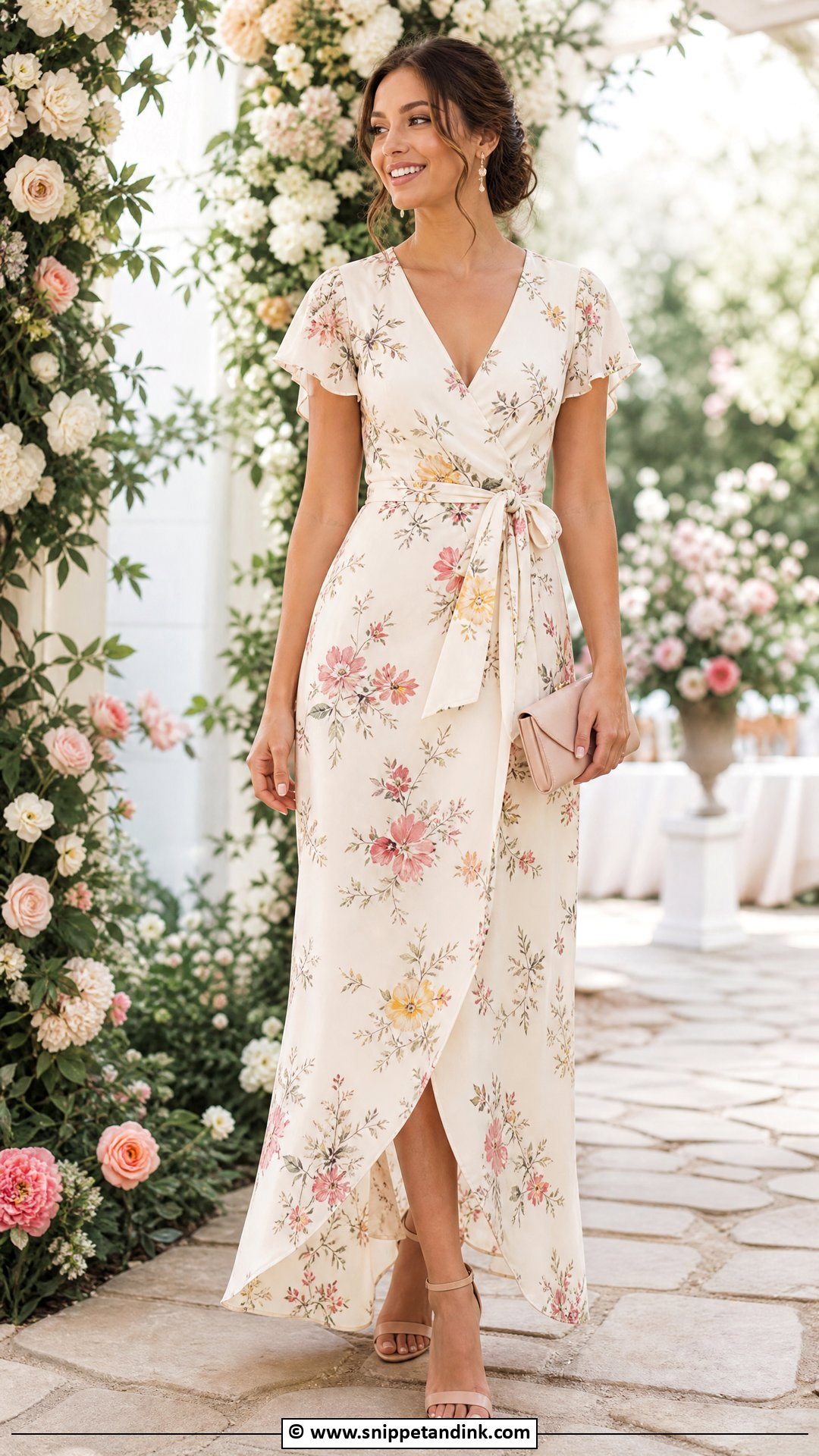 Ivory Floral Maid Of Honour Dress - Snippet and Ink - 35 Maid of Honour Dresses