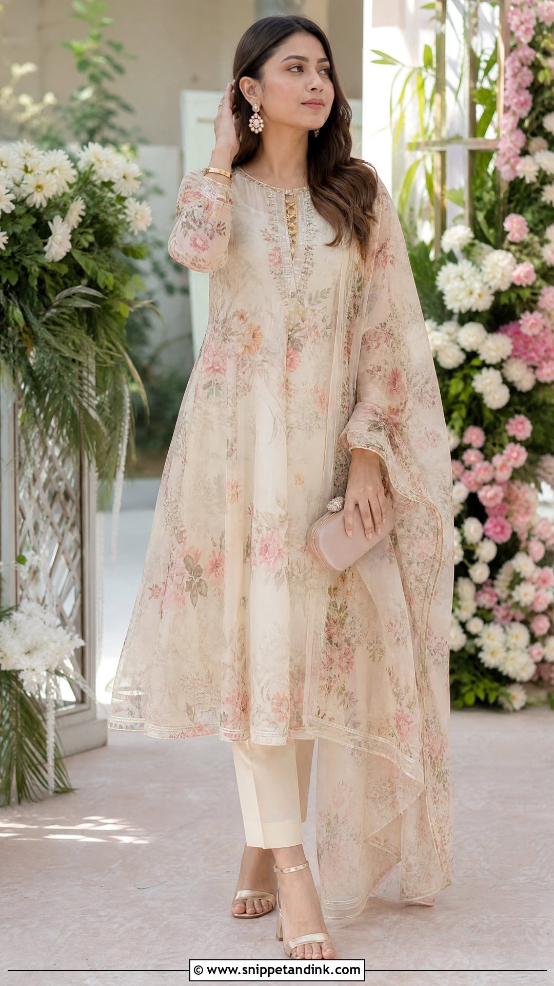 Ivory Floral Sabyasachi Organza Suit - Snippet and Ink - 20 Sabyasachi Salwar Suits