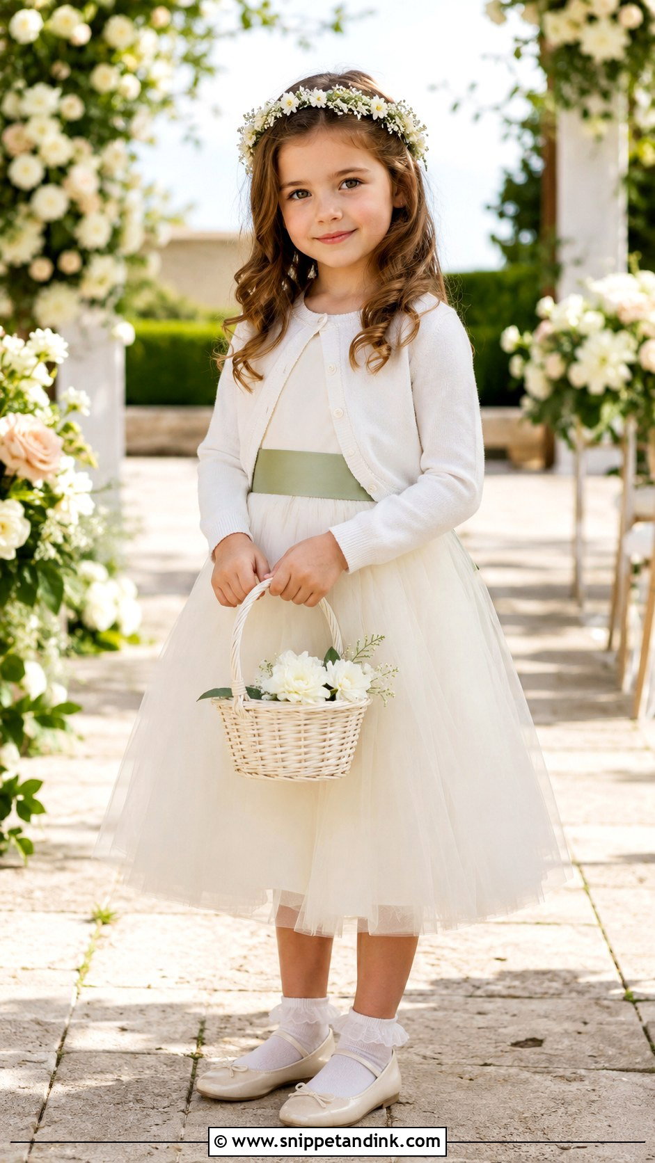 Ivory Flower Girl Dress Wedding Outfit - Snippet and Ink - 20 Wedding Kids Outfit Ideas