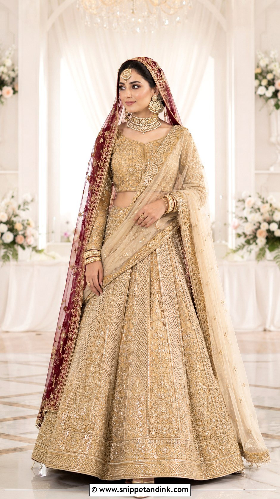 Ivory Gold Barat Bridal Lehenga - Snippet and Ink - 20 Bridal Dresses for Barat