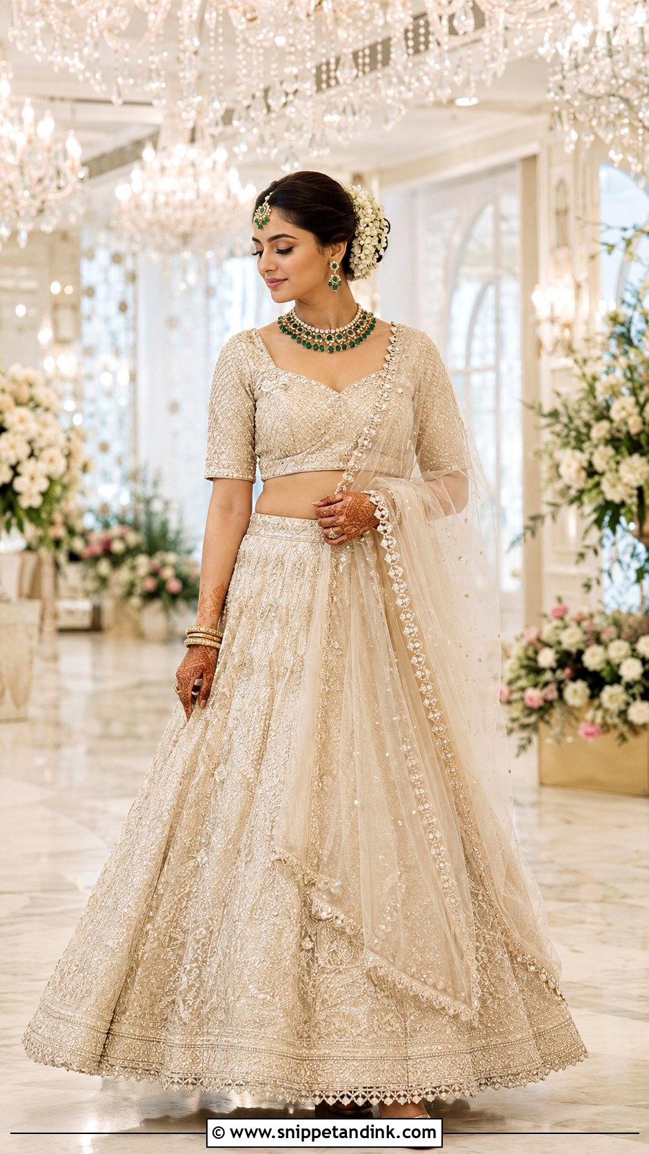 Ivory Gold Wedding Chaniya Choli - Snippet and Ink - 20 Wedding Chaniya Choli Ideas