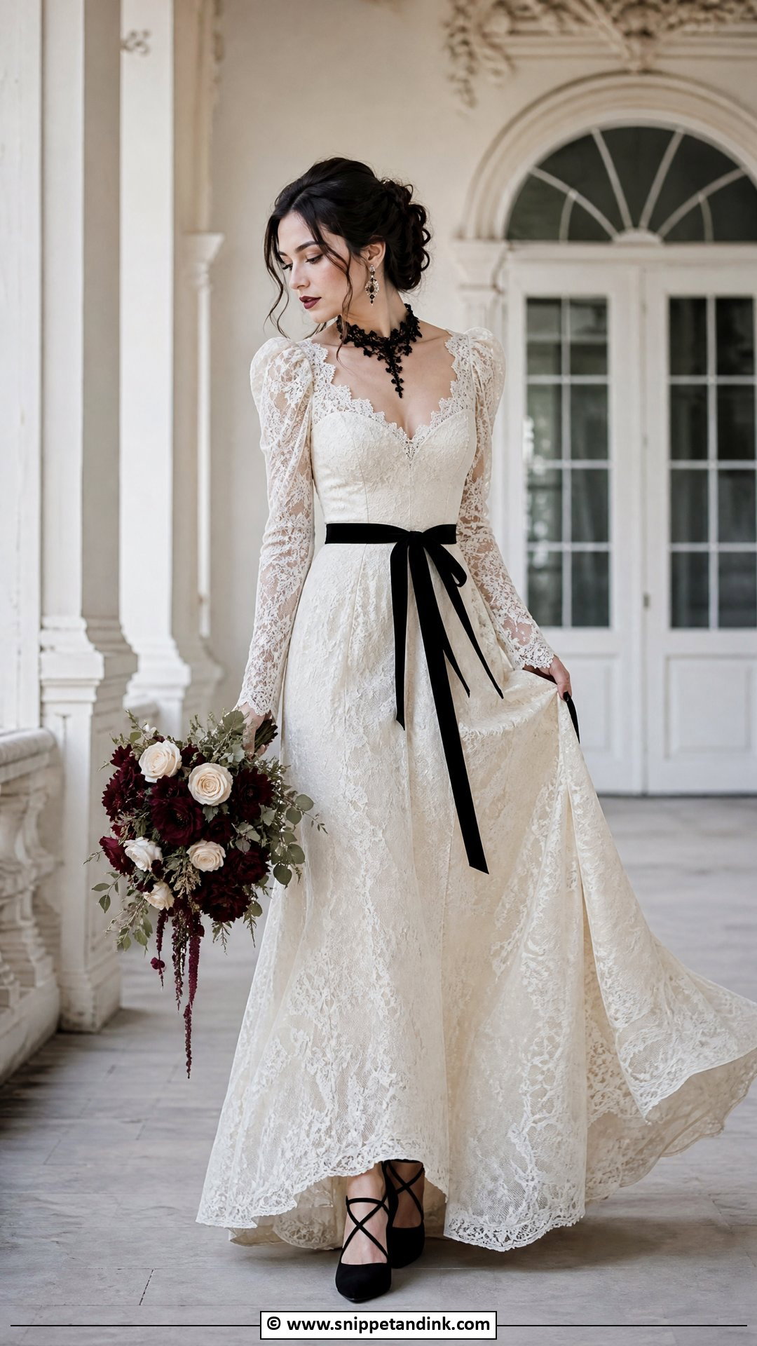 Ivory Gothic Wedding Dress - Snippet and Ink - 35 Gothic Wedding Dress Ideas