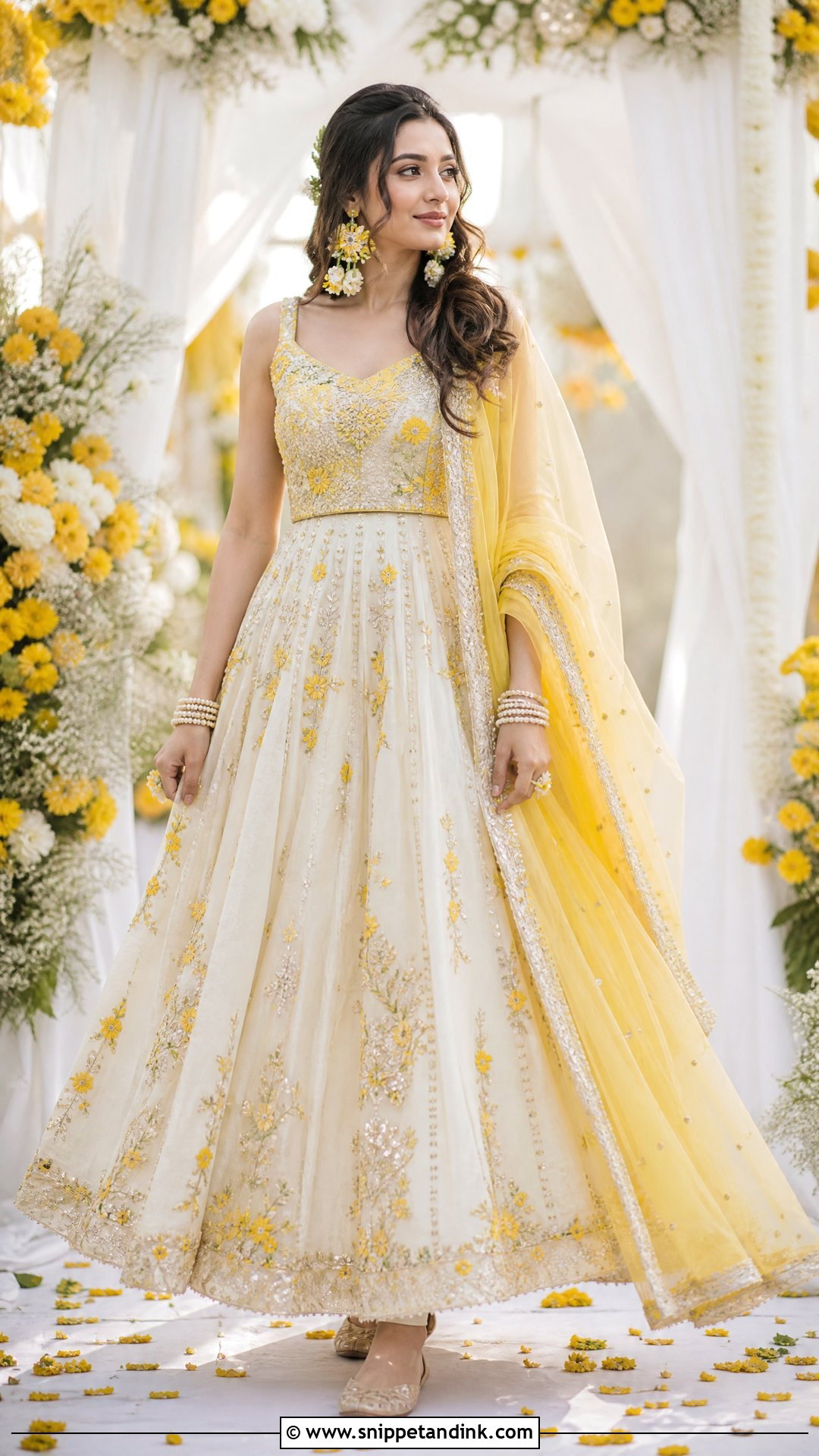 Ivory Haldi Dress For Bride - Snippet and Ink - 25 Haldi Function Dress for Bride Ideas