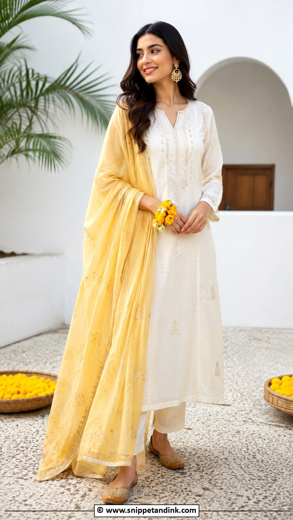 Ivory Haldi Outfit - Snippet and Ink - 25 Haldi Mehndi Outfit Ideas