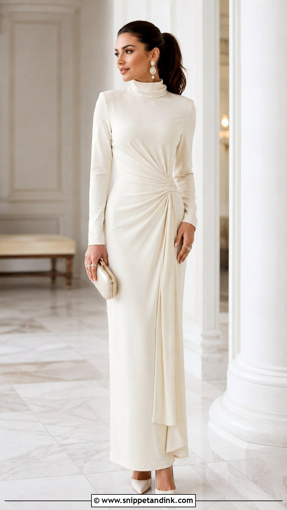 Ivory High Neck Gown - Snippet and Ink - 25 Ivory Gown Ideas